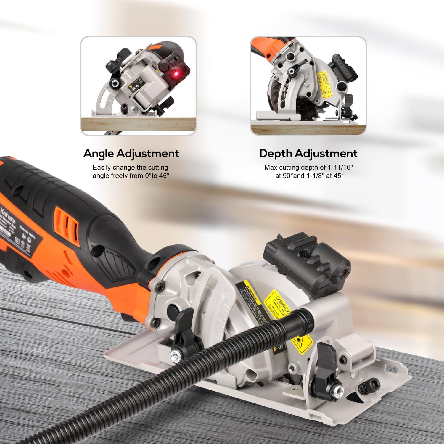 Sierra Circular Eléctrica Yunirvana 5.8A 3500 RPM con Guía Láser