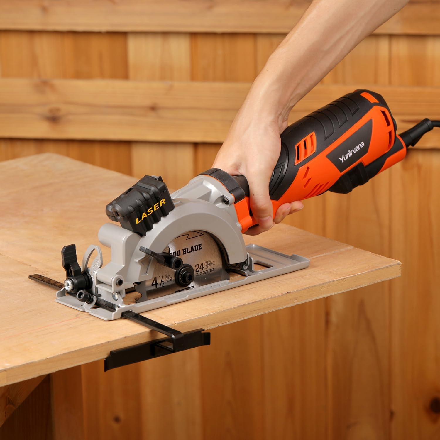 Sierra Circular Eléctrica Yunirvana 5.8A 3500 RPM con Guía Láser