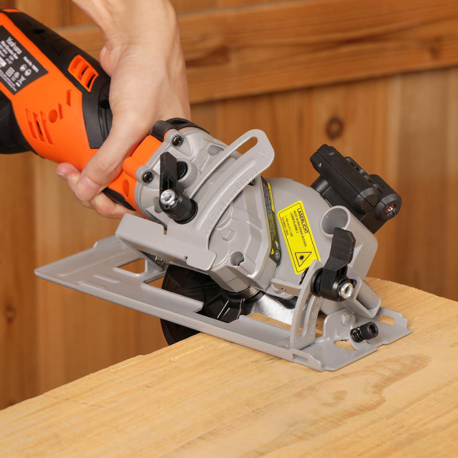 Sierra Circular Eléctrica Yunirvana 5.8A 3500 RPM con Guía Láser