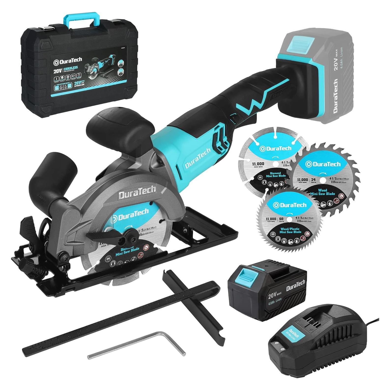 Sierra Circular Inalámbrica DURATECH 20V 4-1/2" con Batería