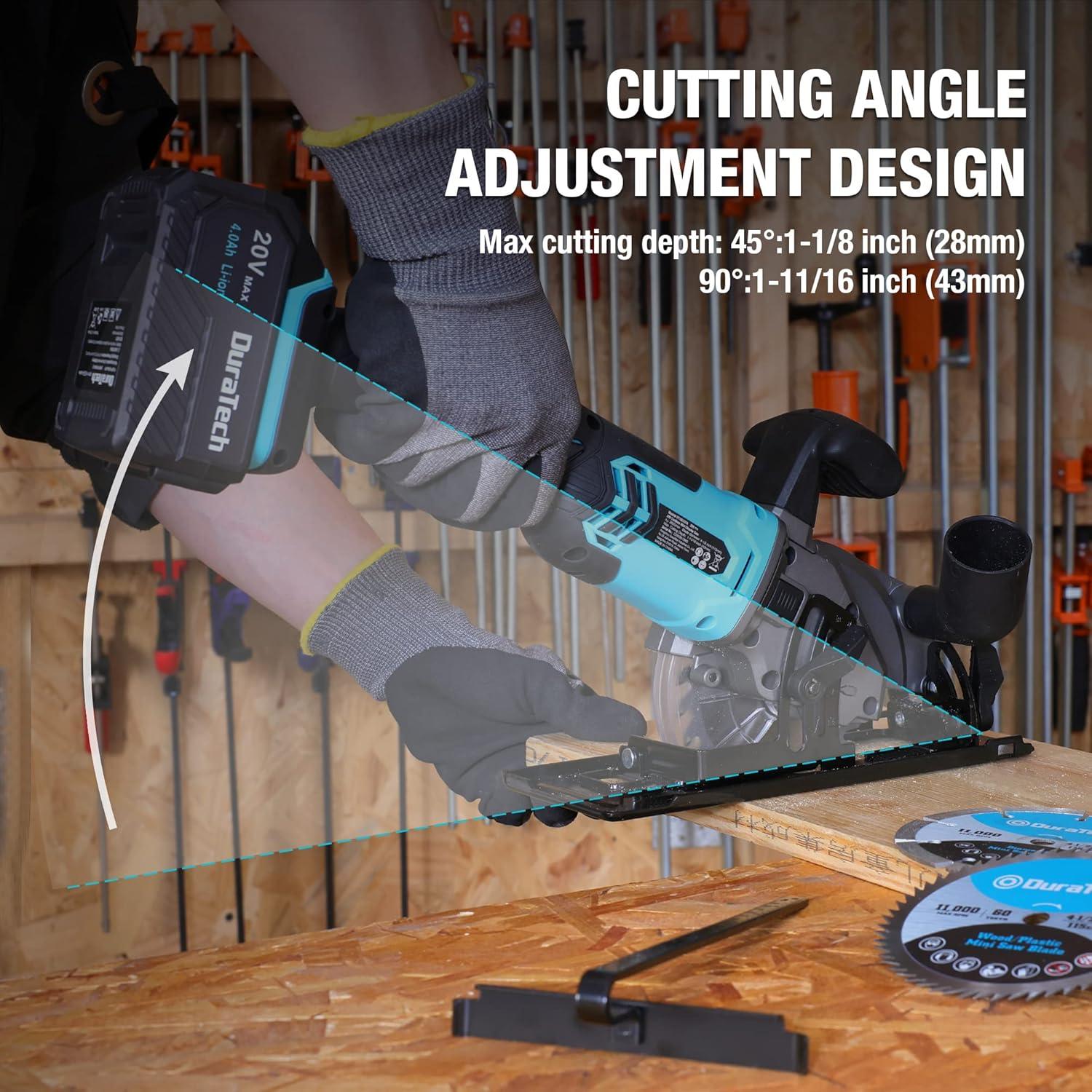 Sierra Circular Inalámbrica DURATECH 20V 4-1/2" con Batería