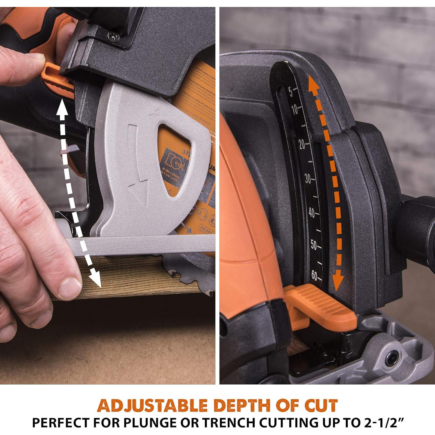 Sierra Circular Evolution R185CCS 18.42 cm 1200W Naranja