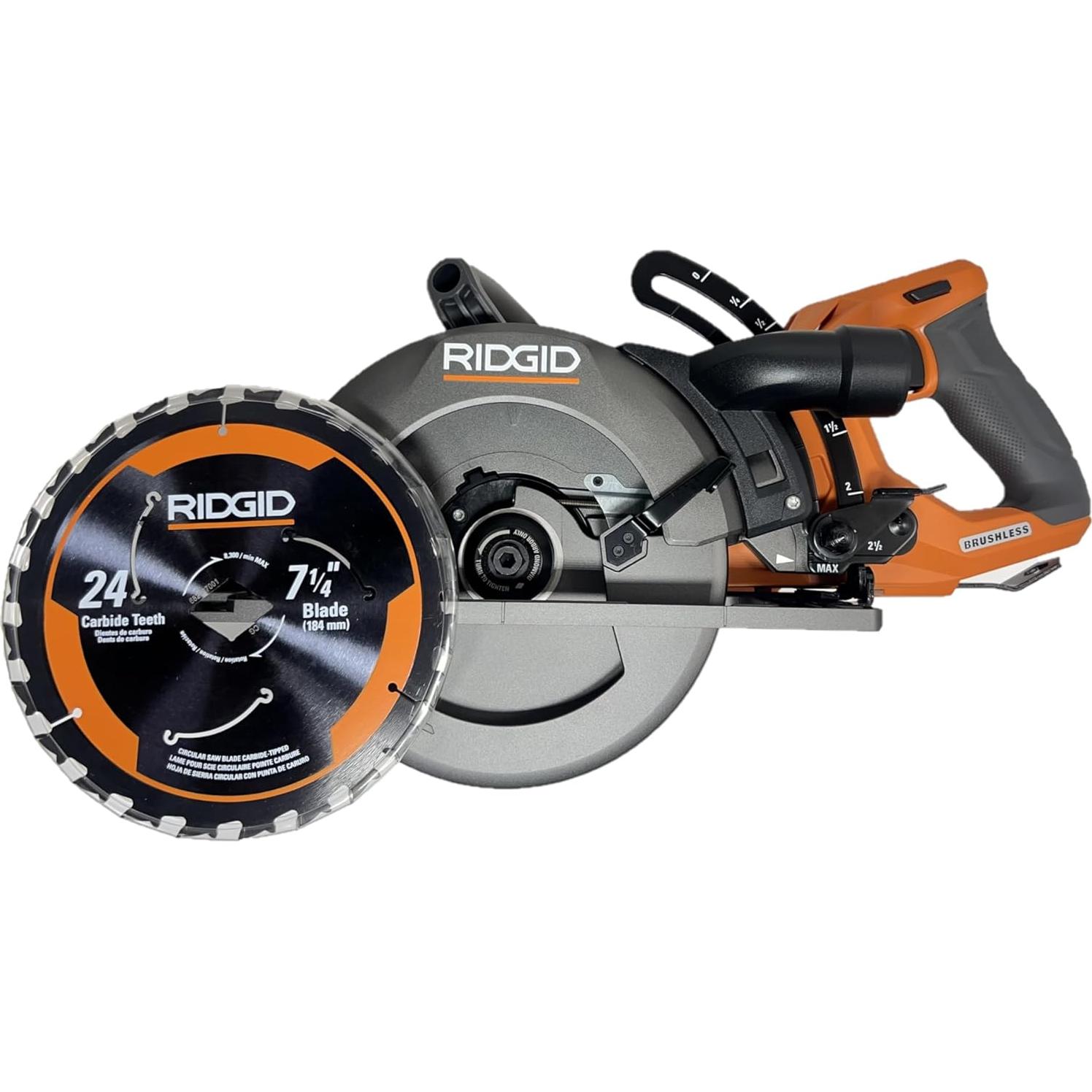 Sierra Circular Inalámbrica RIDGID 18V 7-1/4" Sin Escobillas