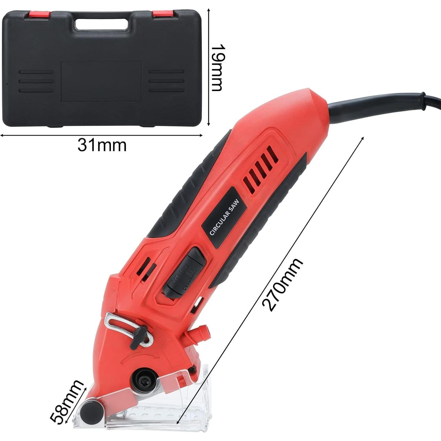 Sierra Circular Mini WerkWeit 400W con 6 Cuchillas y Caja