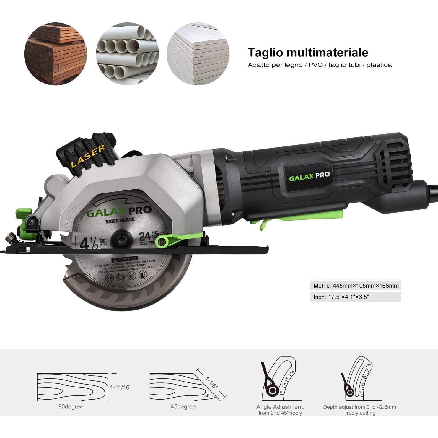 Sierra Circular GALAX PRO 4Amp 3500RPM con Lijadora Orbital