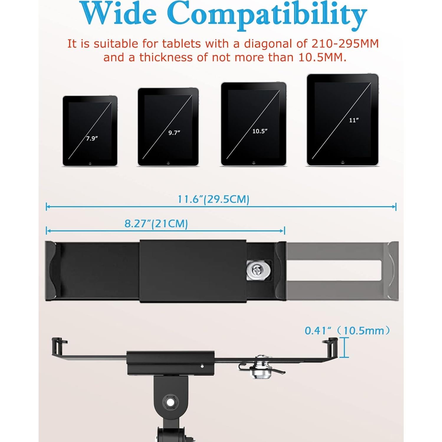 Soporte de Pared Antirrobo Keuvirya para Tabletas 7-11"
