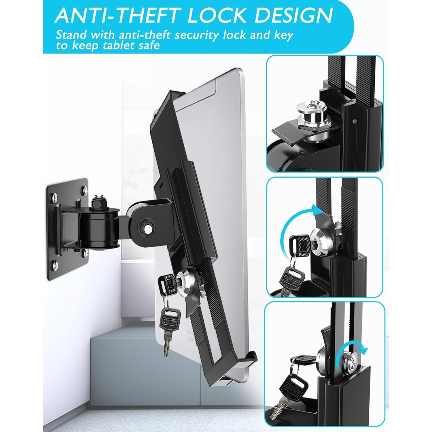 Soporte de Pared Antirrobo Keuvirya para Tabletas 7-11"