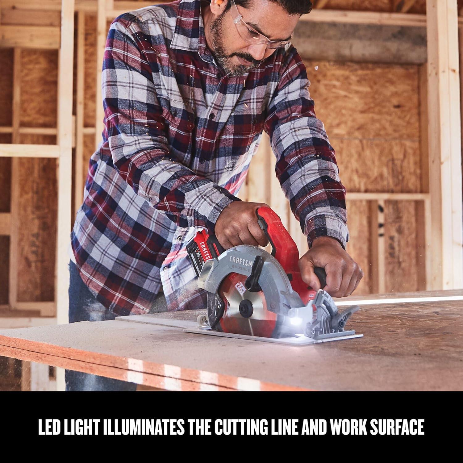 Sierra Circular Inalámbrica CRAFTSMAN V20 20V 4.0 kg 56°