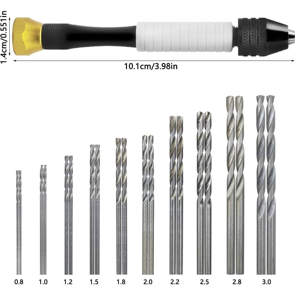 Taladro de Mano AIFUDA con 20 Brocas Micro HSS 0.8-3.0mm