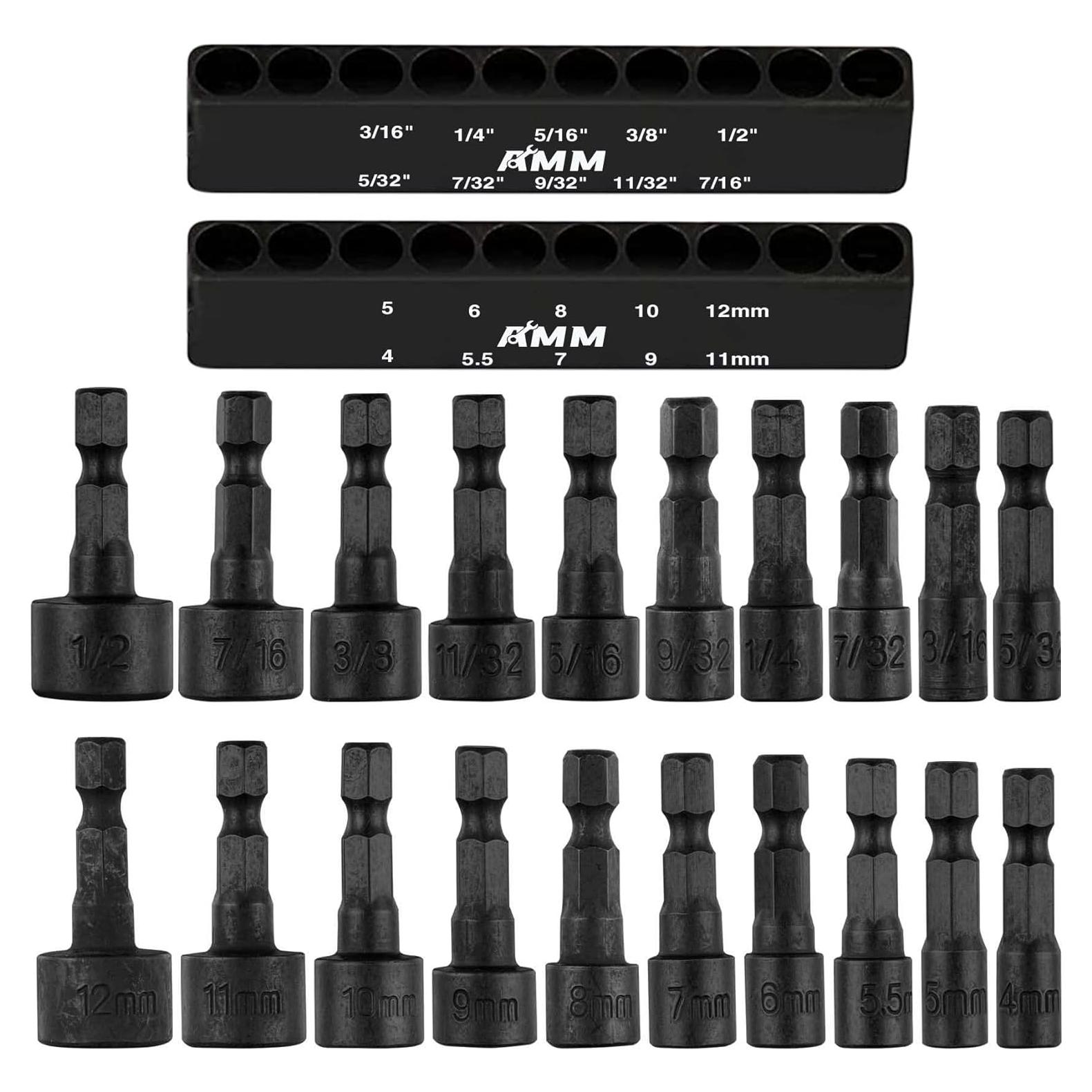 Juego de 20 Destornilladores de Tuerca AMM para Taladro 1/4"