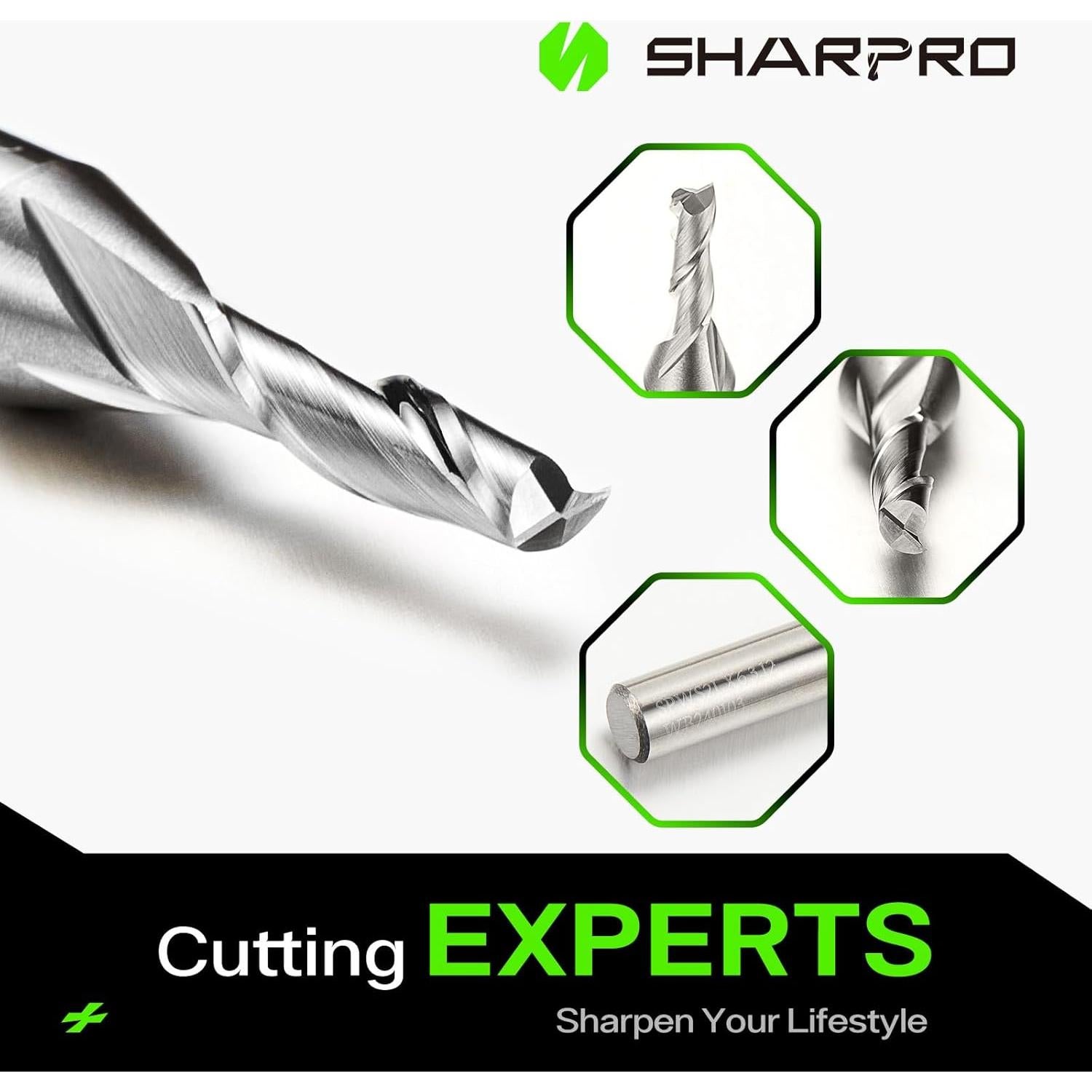 Fresa Espiral Upcut 6.35mm Mango 3.175mm para CNC SHARPRO