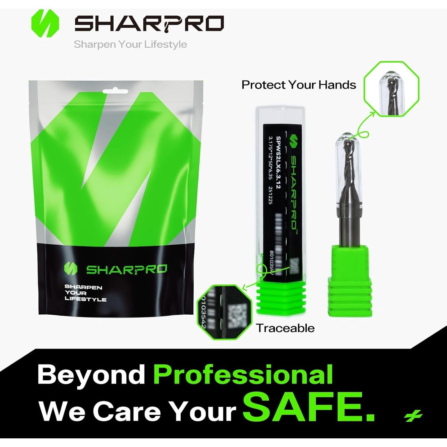 Fresa Espiral Upcut 6.35mm Mango 3.175mm para CNC SHARPRO