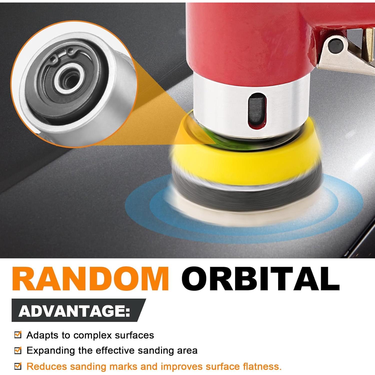 Lijadora Orbital Neumática SI FANG 2'' y 3'' 15000 RPM