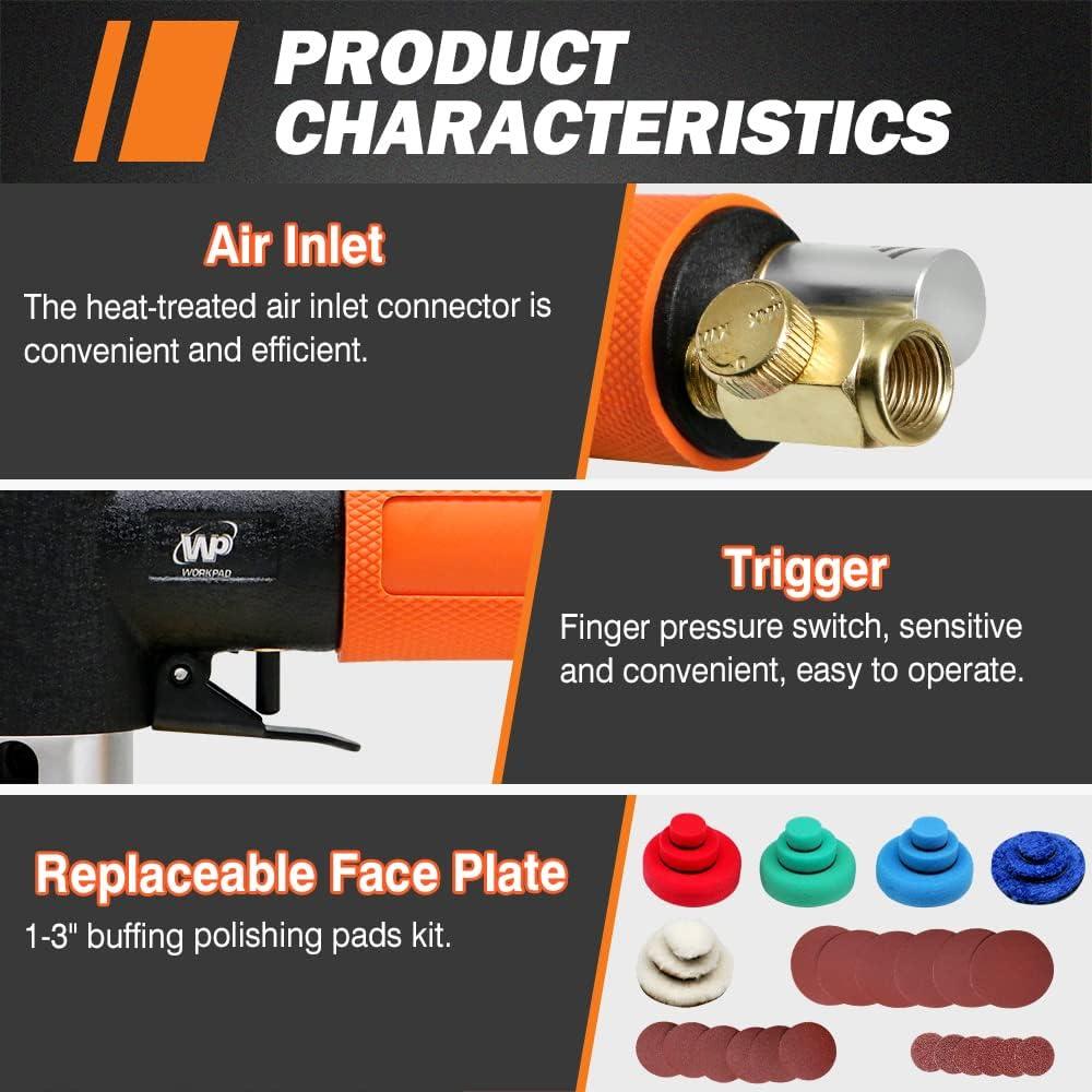Mini Lijadora Neumática WP WORKPAD 15000 RPM 0.99 kg