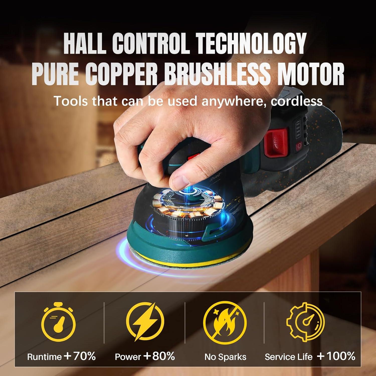 Lijadora Orbital Inalámbrica JOVANT 5" 7000-11000 OPM