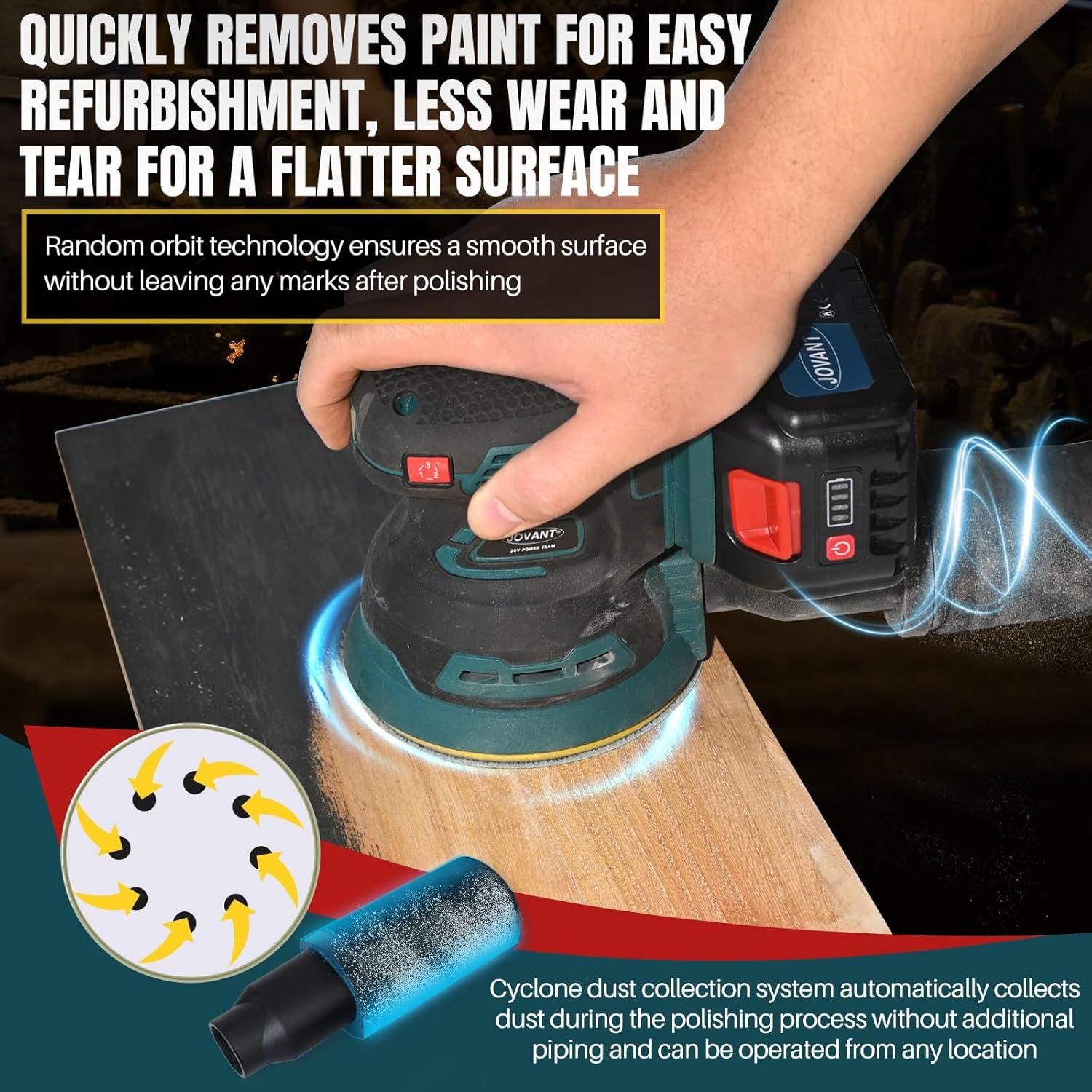 Lijadora Orbital Inalámbrica JOVANT 5" 7000-11000 OPM