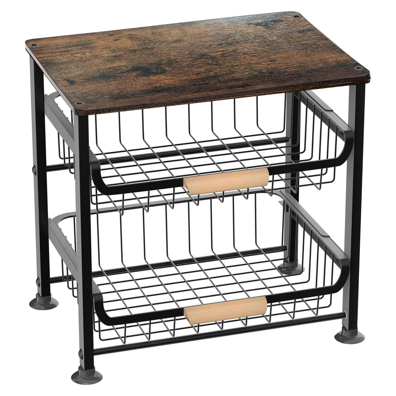 Cesta de Almacenamiento de Frutas NiuYichee 3 Capas Negra