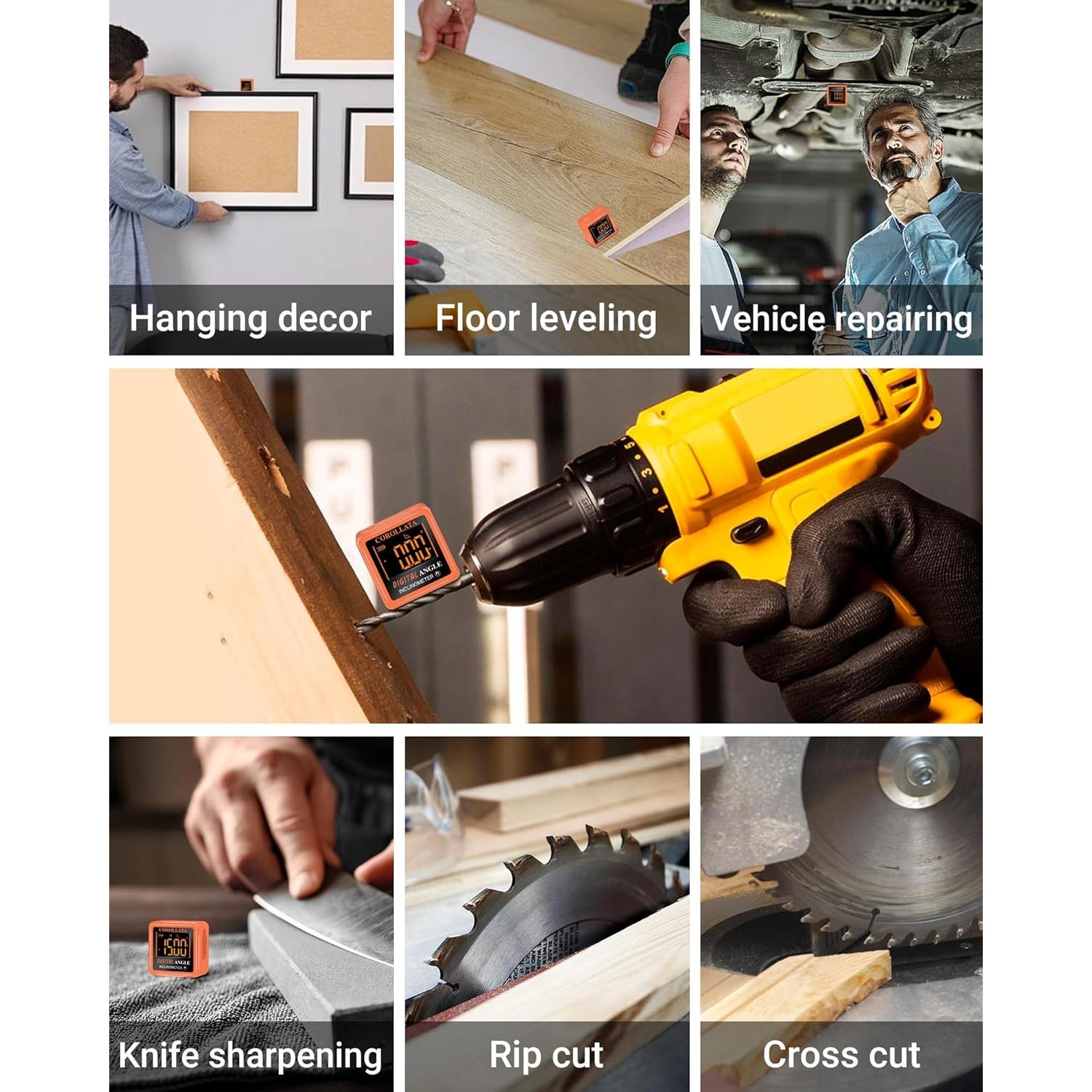 Mini Medidor de Ángulo Digital COROLLATA - Inclinómetro 40.8g