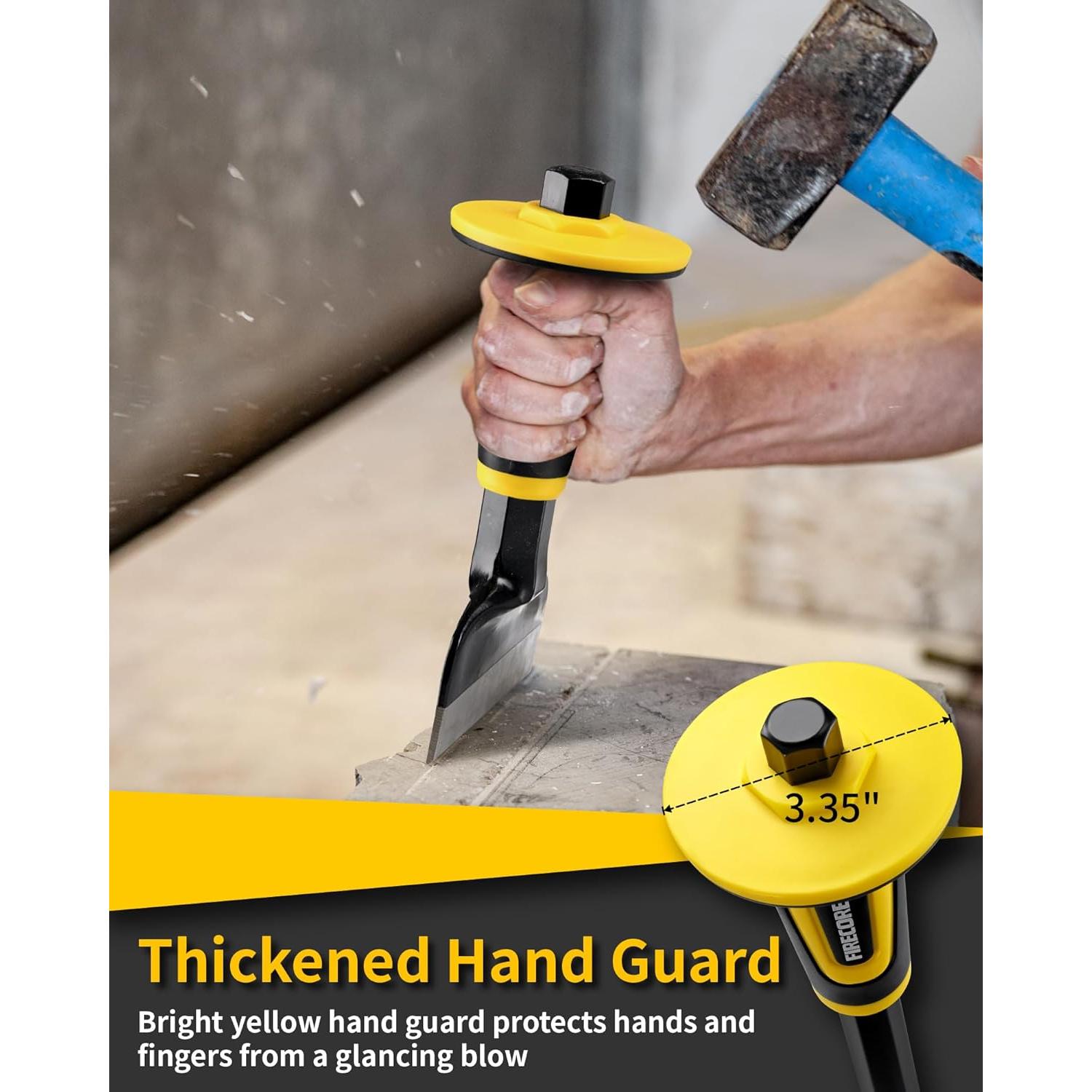 Cincel de mampostería Firecore 10 cm con protección de mano