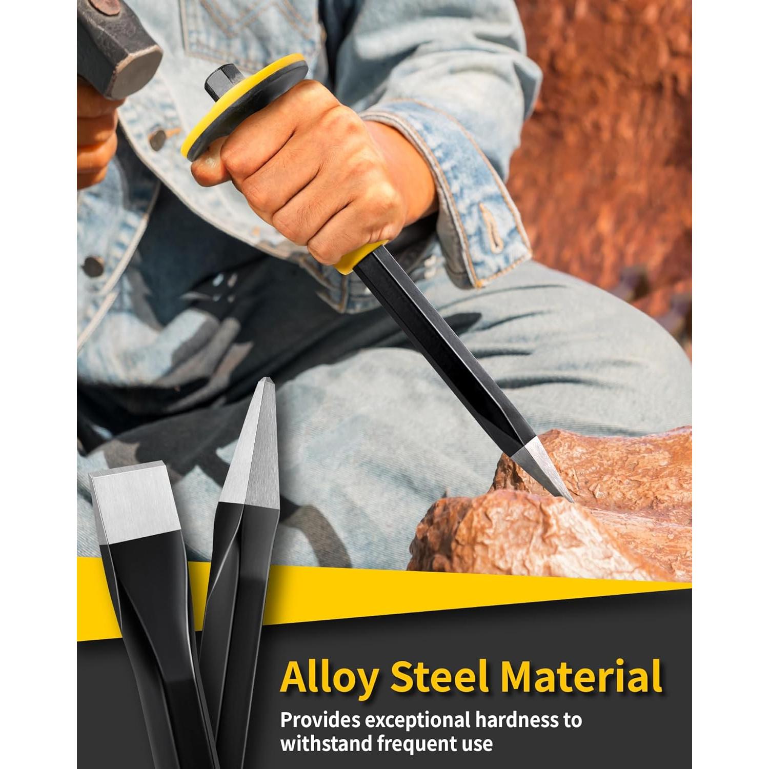 Cincel de mampostería Firecore 10 cm con protección de mano