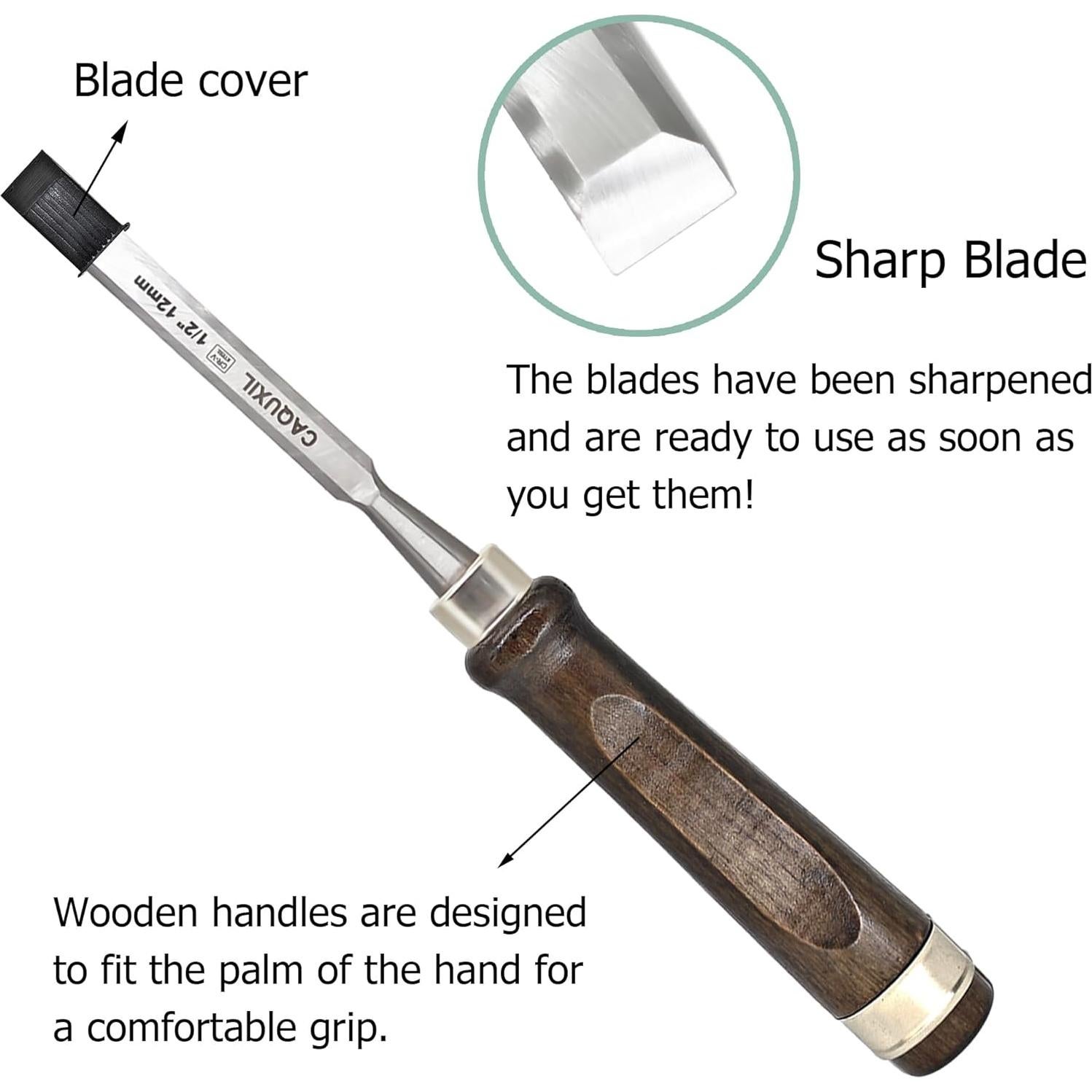 Juego de Cinceles de Carpintería CAQUXIL 4 Piezas 275mm