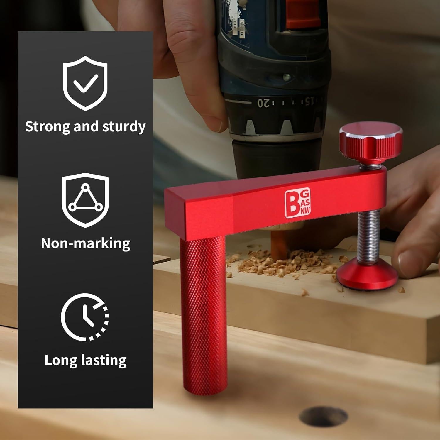 Abrazadera de perro de banco BGASNW 19 mm sin marcas