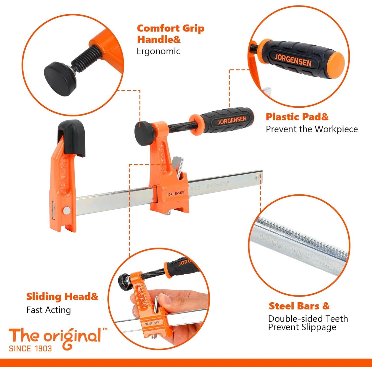 Juego de 4 Abrazaderas de Barra Jorgensen 15.24 cm Carga 136 kg