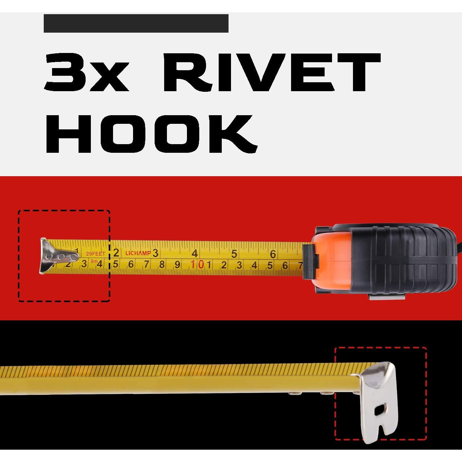 Cinta Métrica LICHAMP 9m Ancho 2.5cm Paquete de 2