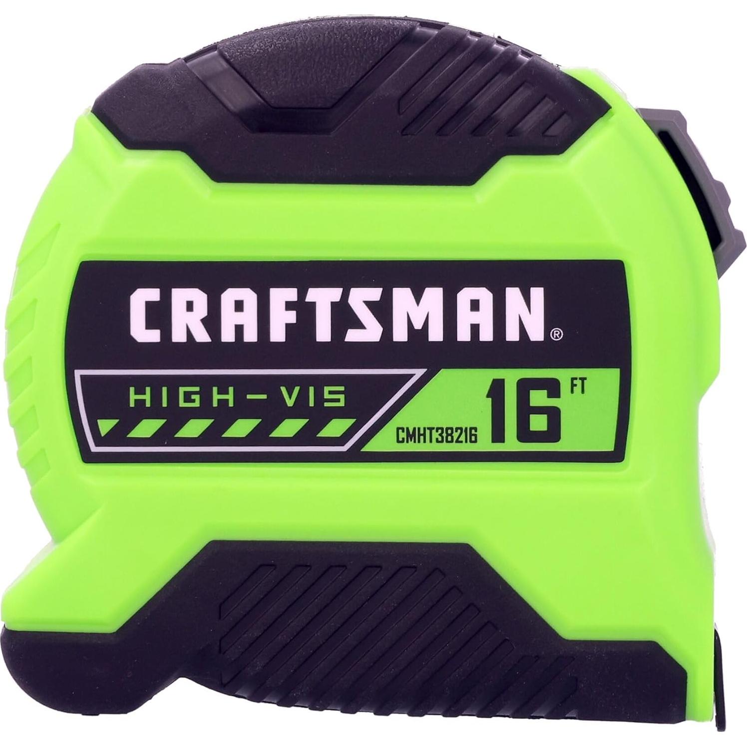 Cinta Métrica CRAFTSMAN 4.88 m Hi-Vis 2.0 con Agarre Ergonómico