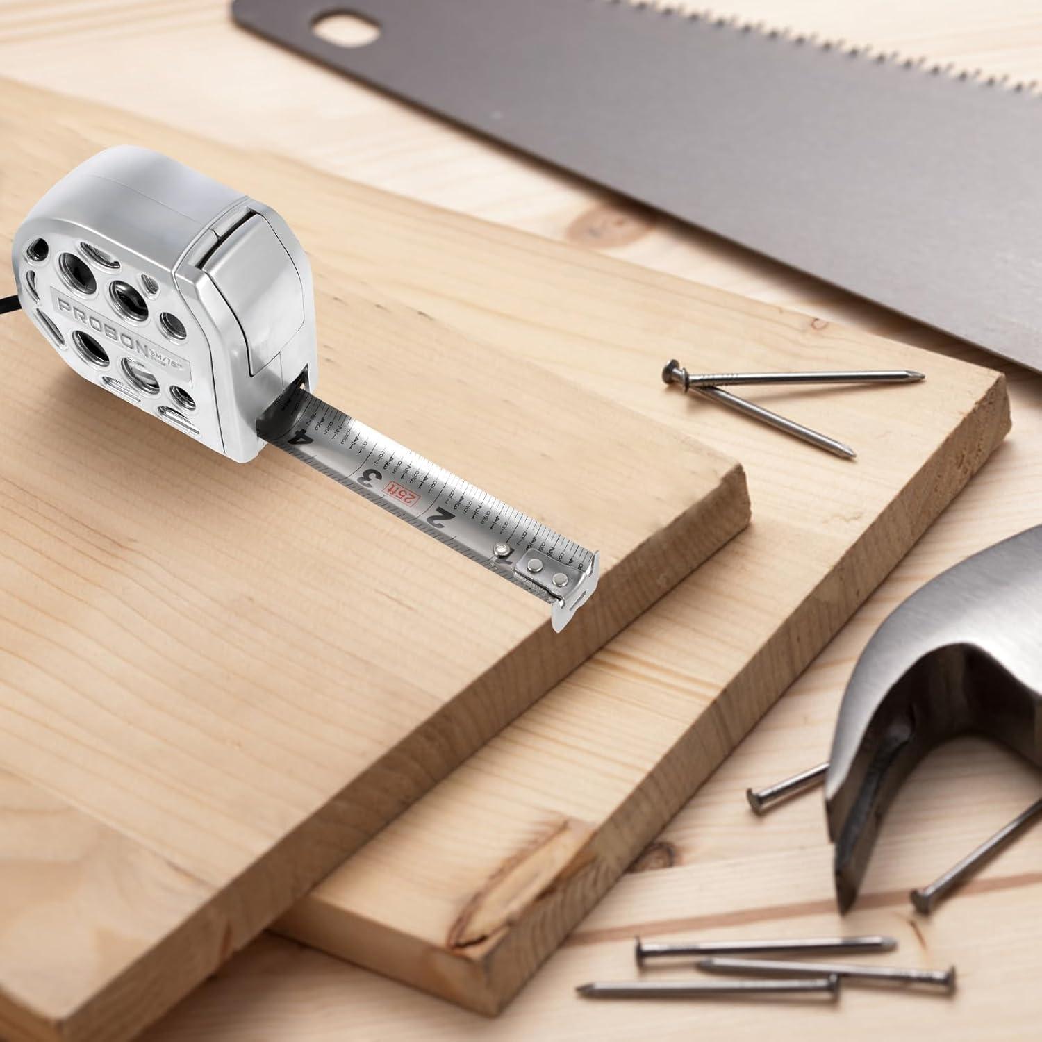 Cinta Métrica de Acero Inoxidable PROBON 7.62m con Imán