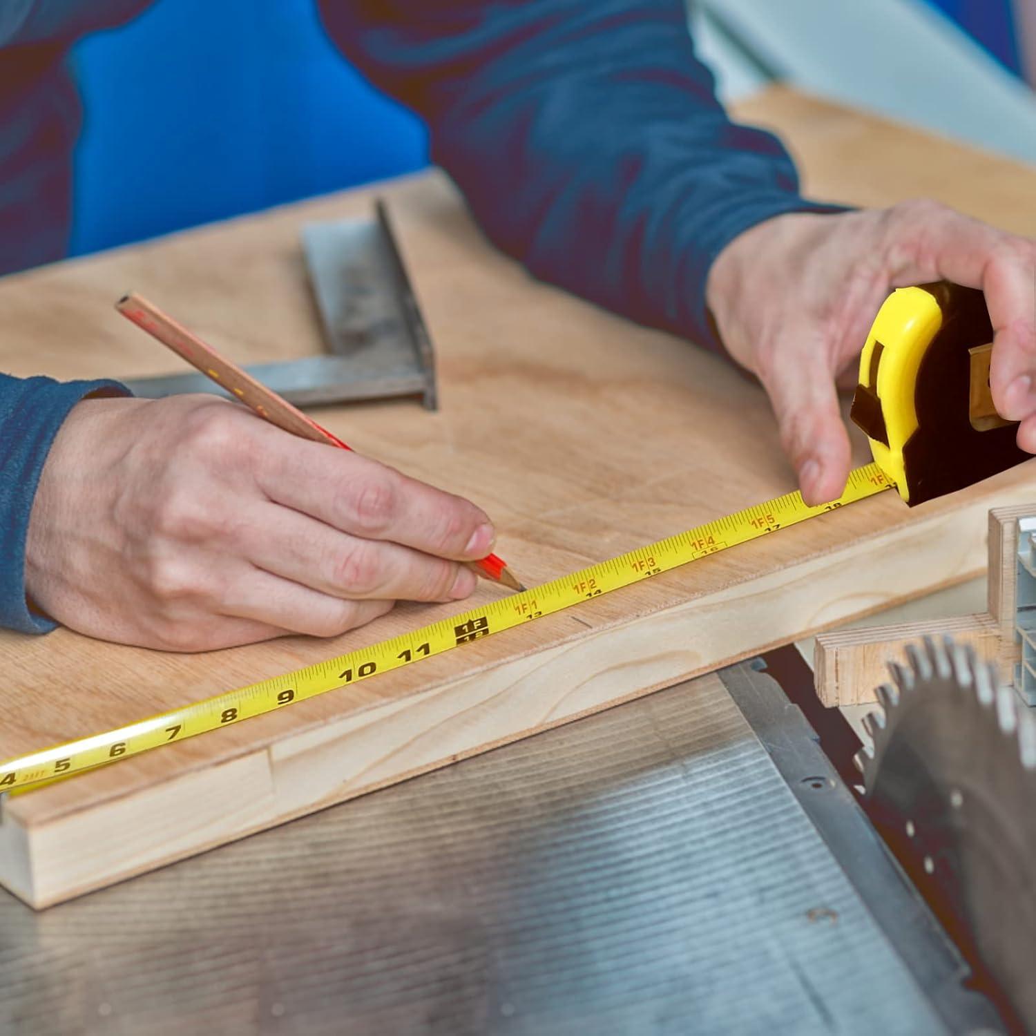 Paquete de 3 Cintas Métricas Retráctiles ABUDDER 3.05m 4.88m 7.62m