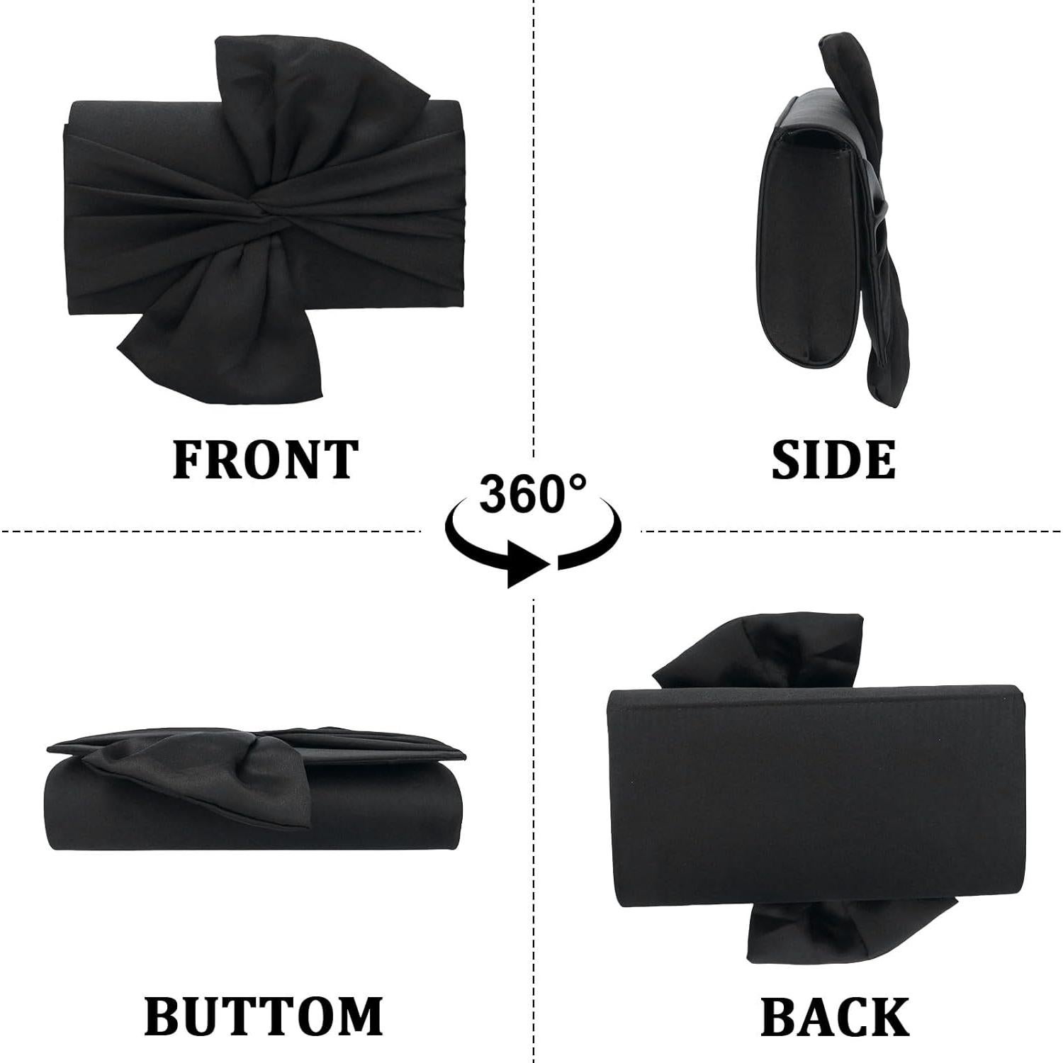 Bolso de Mano con Lazo YYW para Mujeres - Satén Vintage 24x5x12.5cm