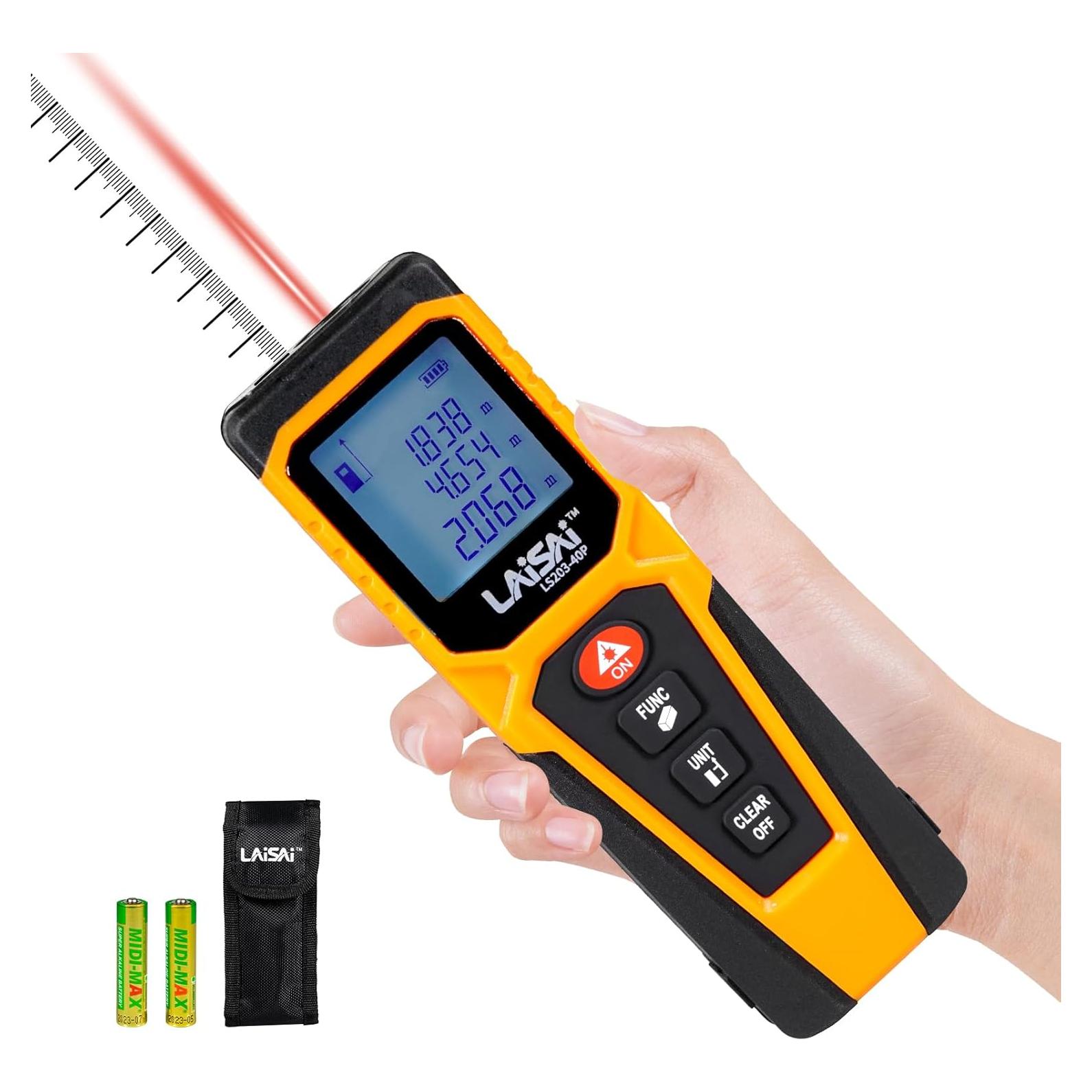 Medidor Láser LAISAI LS203-40P 39.62m Pantalla LCD Retroiluminada