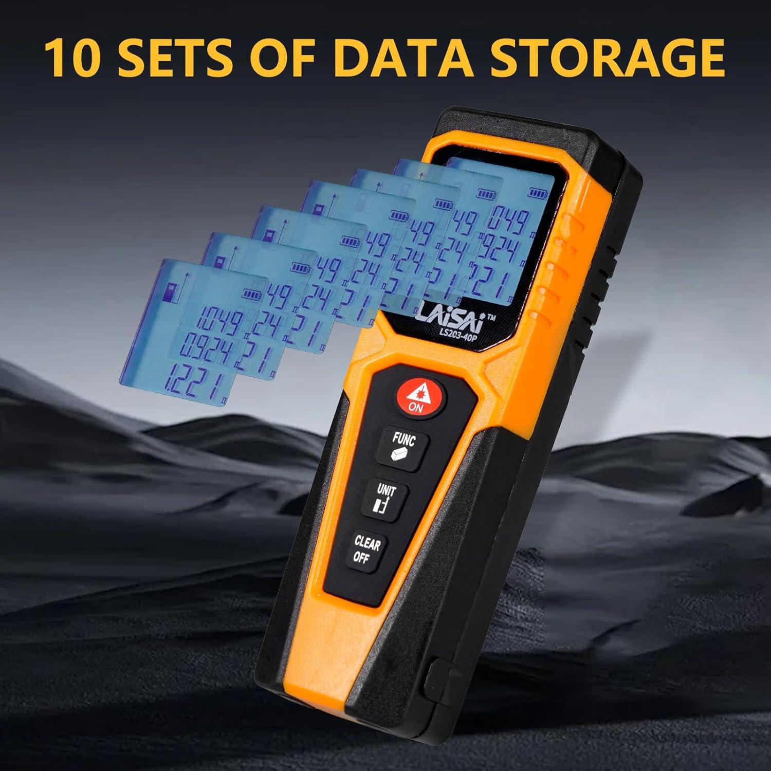 Medidor Láser LAISAI LS203-40P 39.62m Pantalla LCD Retroiluminada
