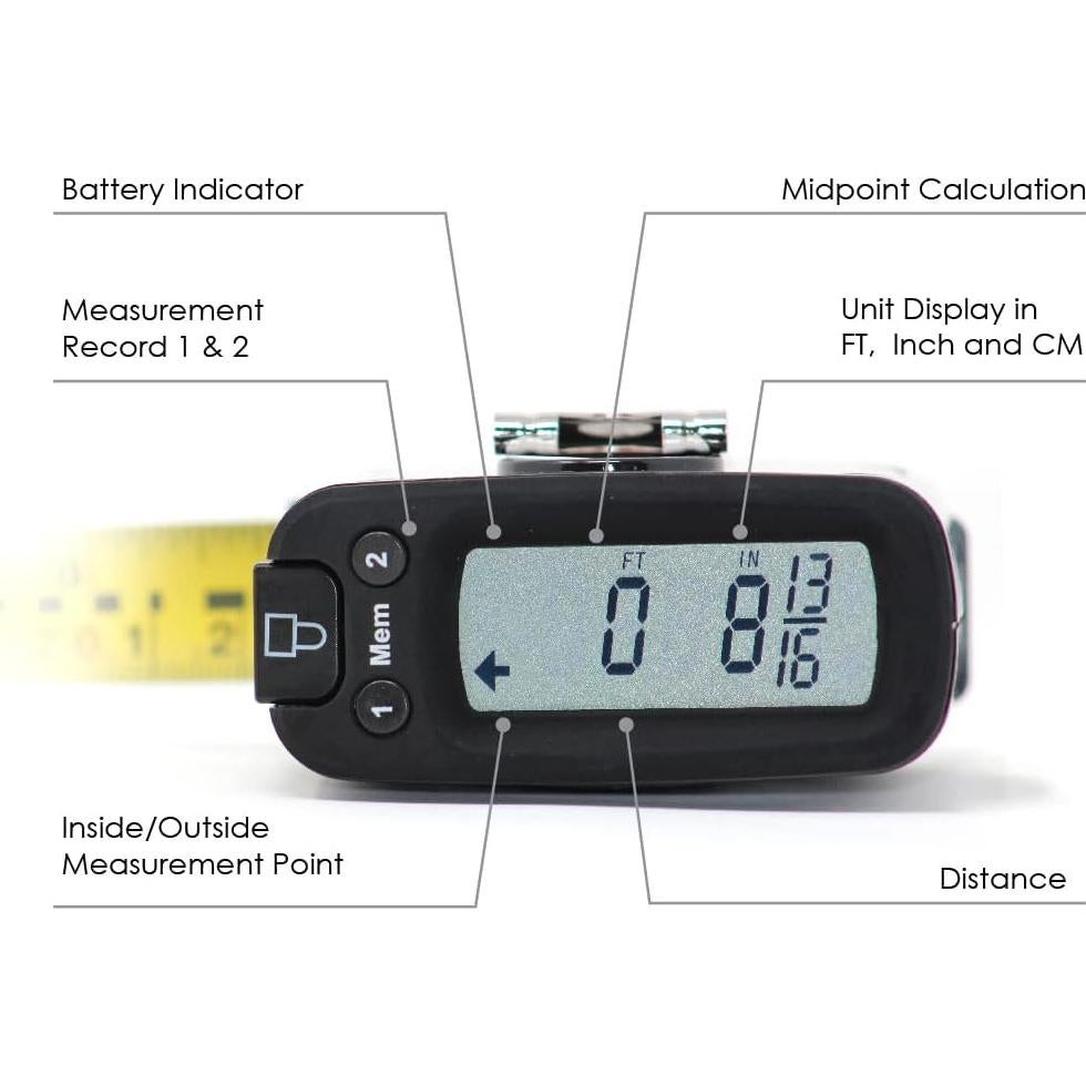 Cinta Métrica Digital HISS 4.88 m con Pantalla LED
