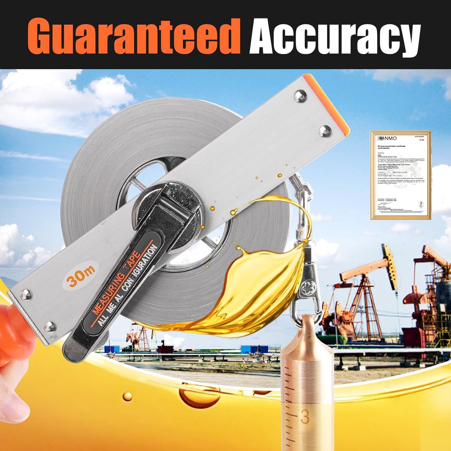 Cinta de Medición de Aceite Cekegon 10M Acero Inoxidable