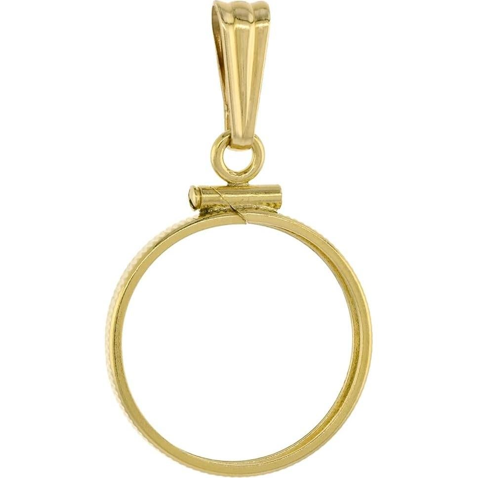Bezel de Moneda de Plata Esterlina 925 y Oro Relleno 14k 19mm