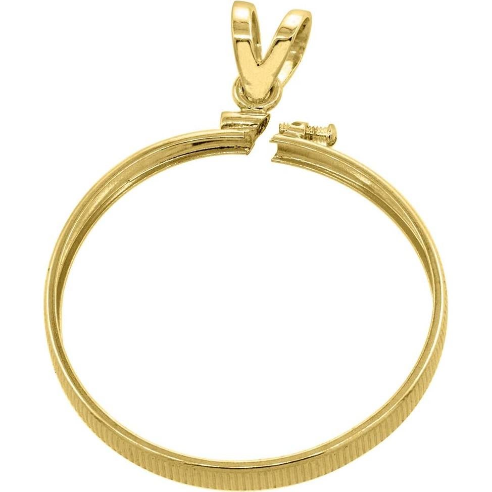 Bezel de Moneda de Plata Esterlina 925 y Oro Relleno 14k 19mm