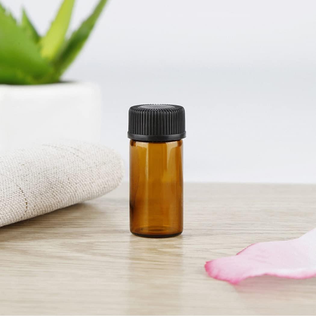 Set de 50 Botellas de Vidrio Ámbar 1ml con Tapa y Pipetas