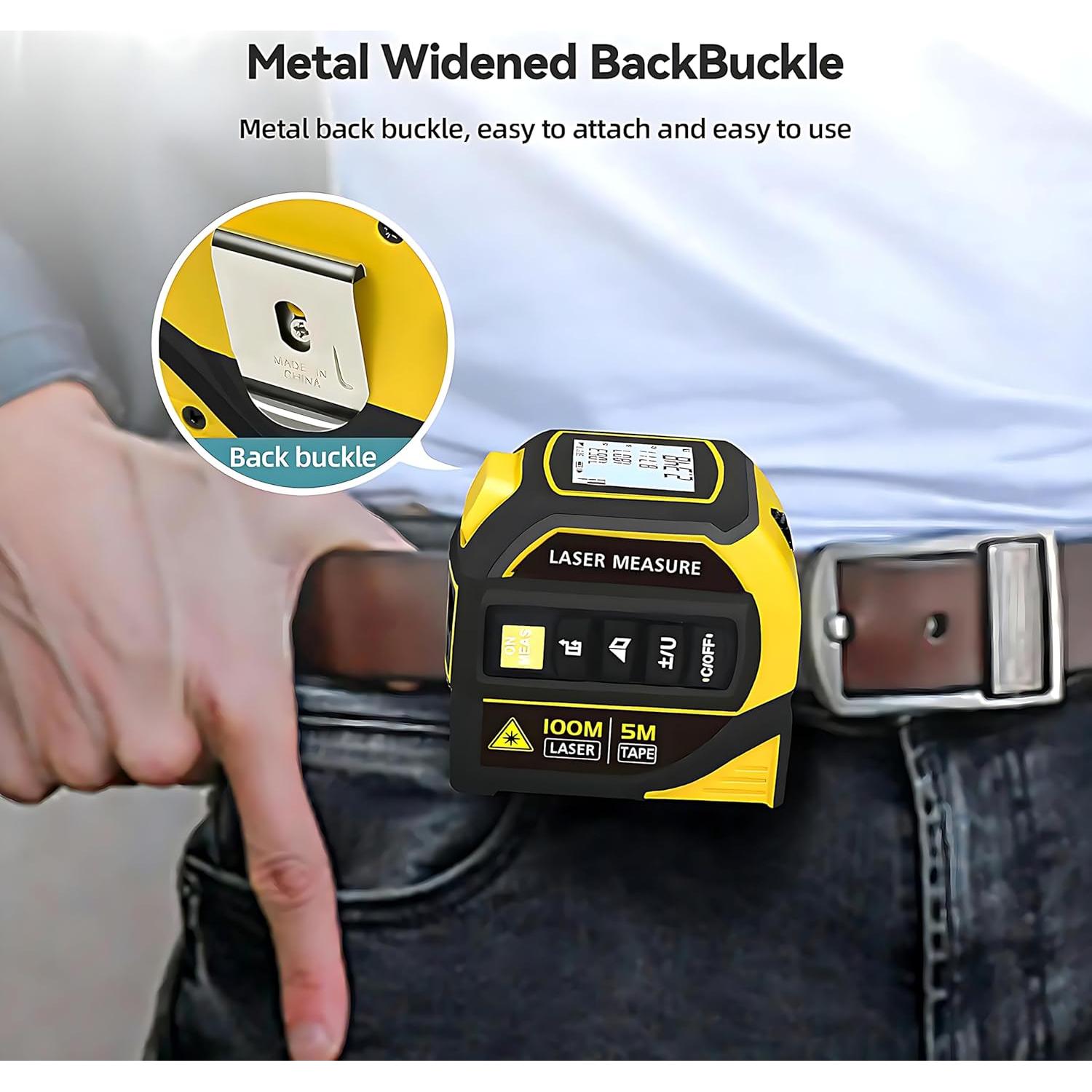 Cinta Métrica Láser 4-en-1 Genérico 100m Recargable