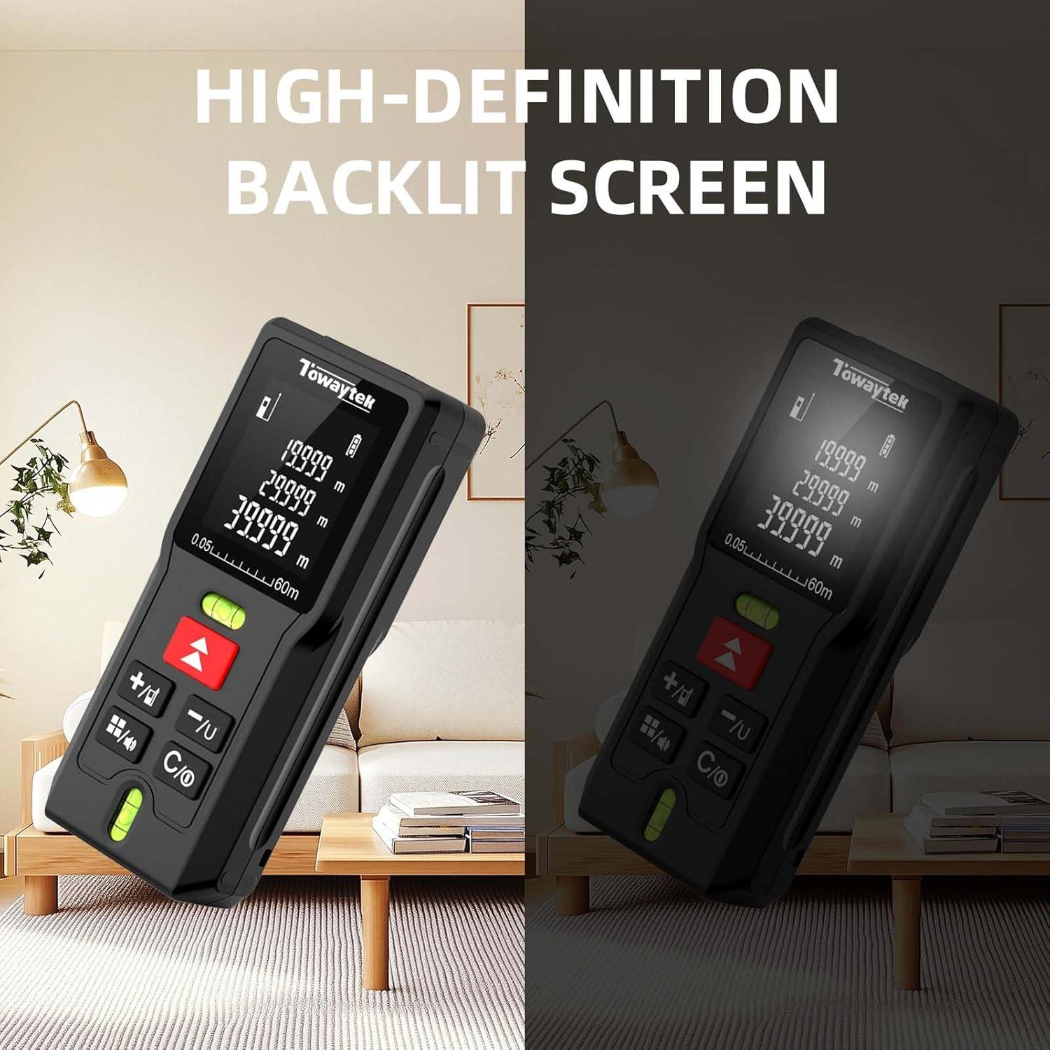 Medidor Láser Digital Towaytek MD60 60m Precisión ±2mm