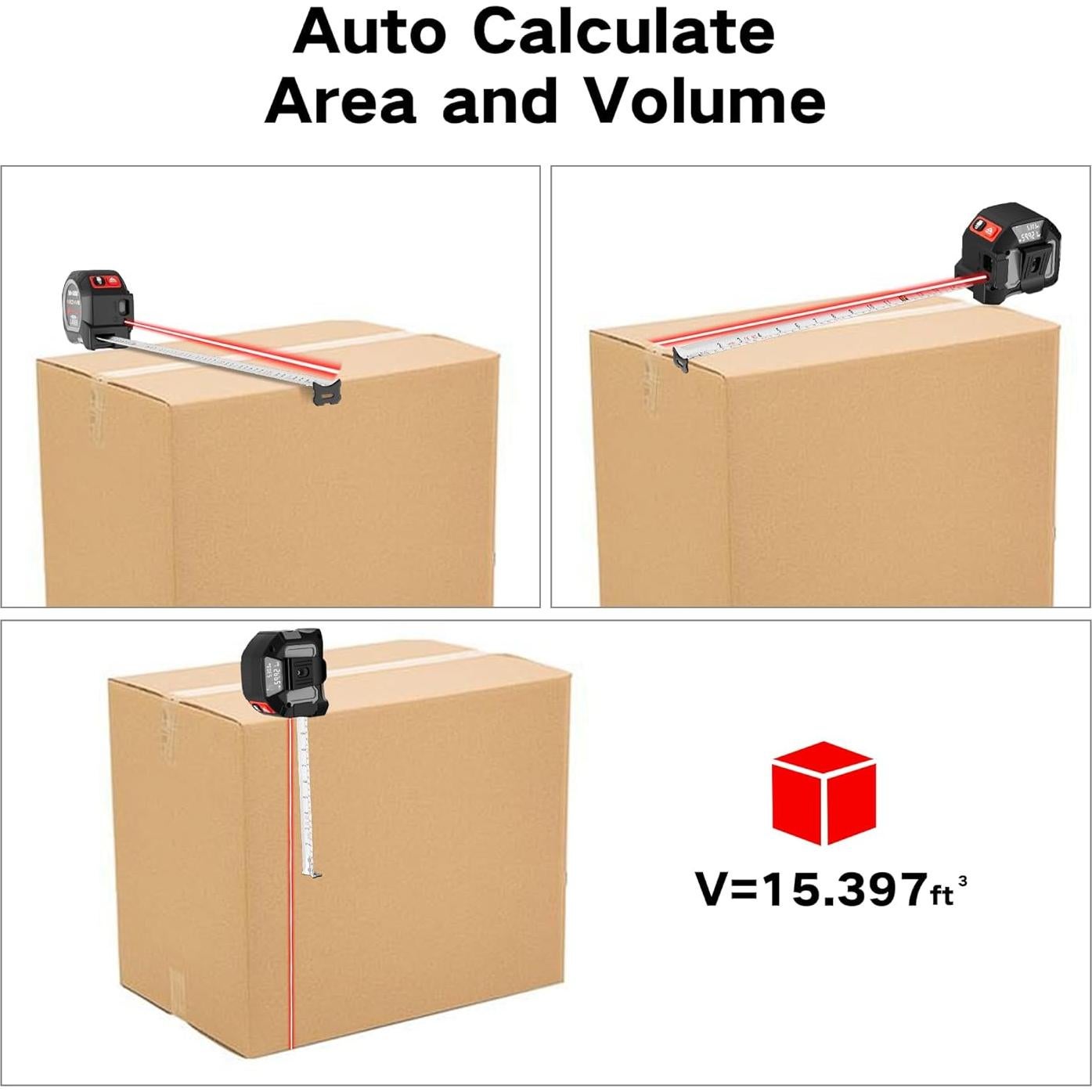 Cinta Métrica Láser 2 en 1 BTE 39.62m y 4.88m Recargable