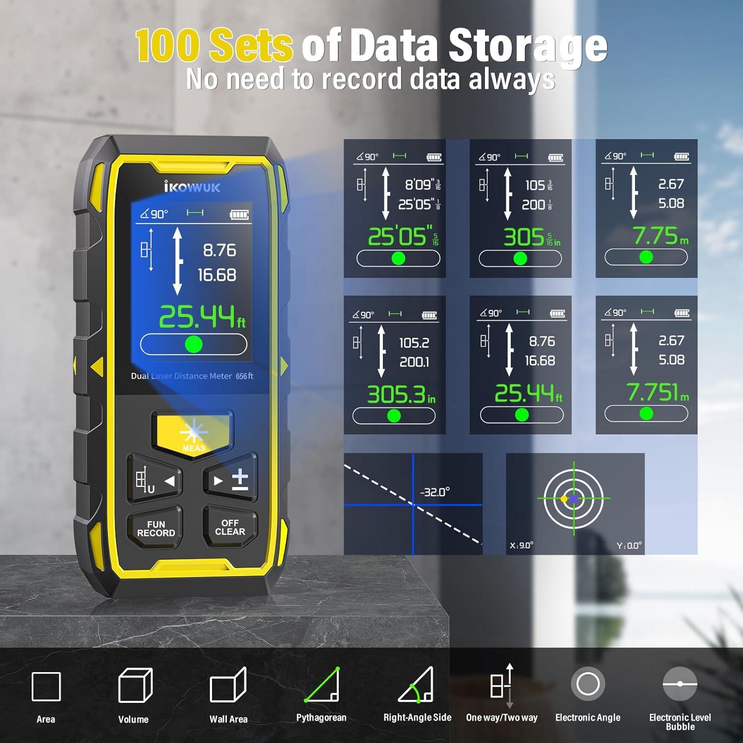 Medidor de Distancia Láser IKOVWUK SW-211GT 200M Verde