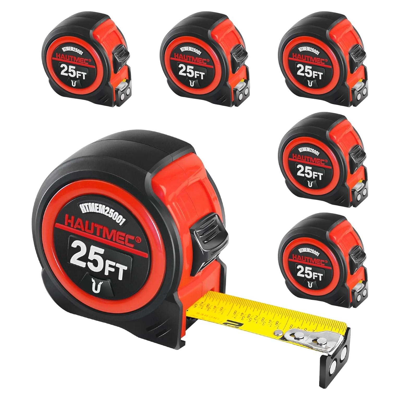 Cinta Métrica Profesional HAUTMEC 25FT con Gancho Magnético