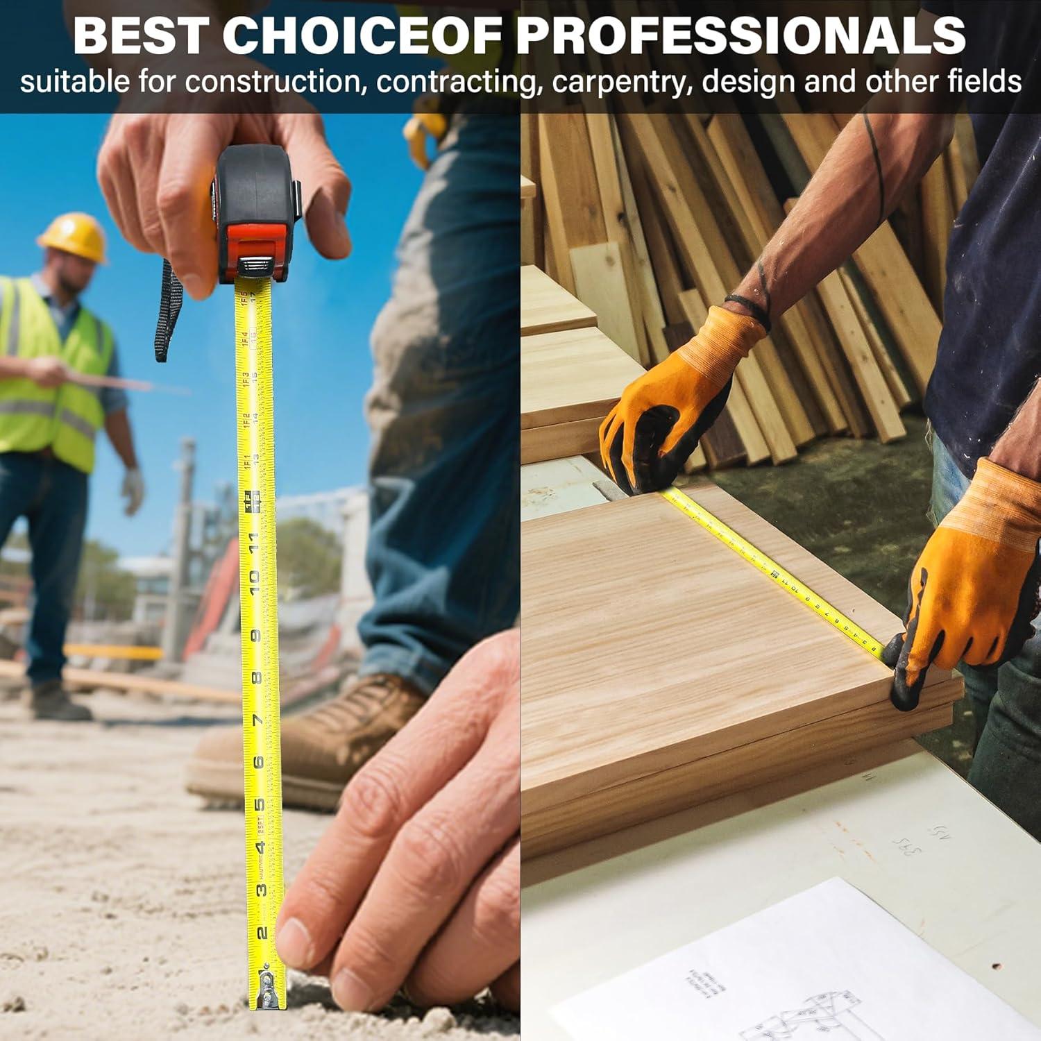 Cinta Métrica Profesional HAUTMEC 25FT con Gancho Magnético