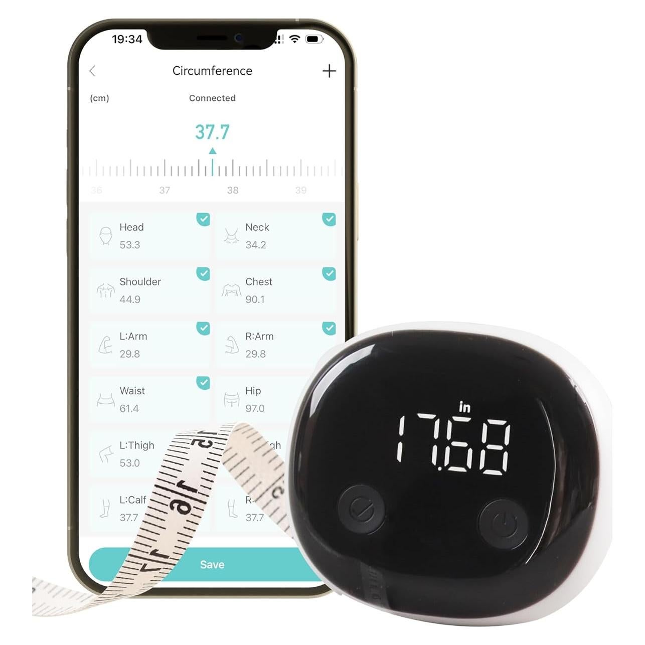 Cinta Métrica Corporal Inteligente Gdncbm Bluetooth 150cm