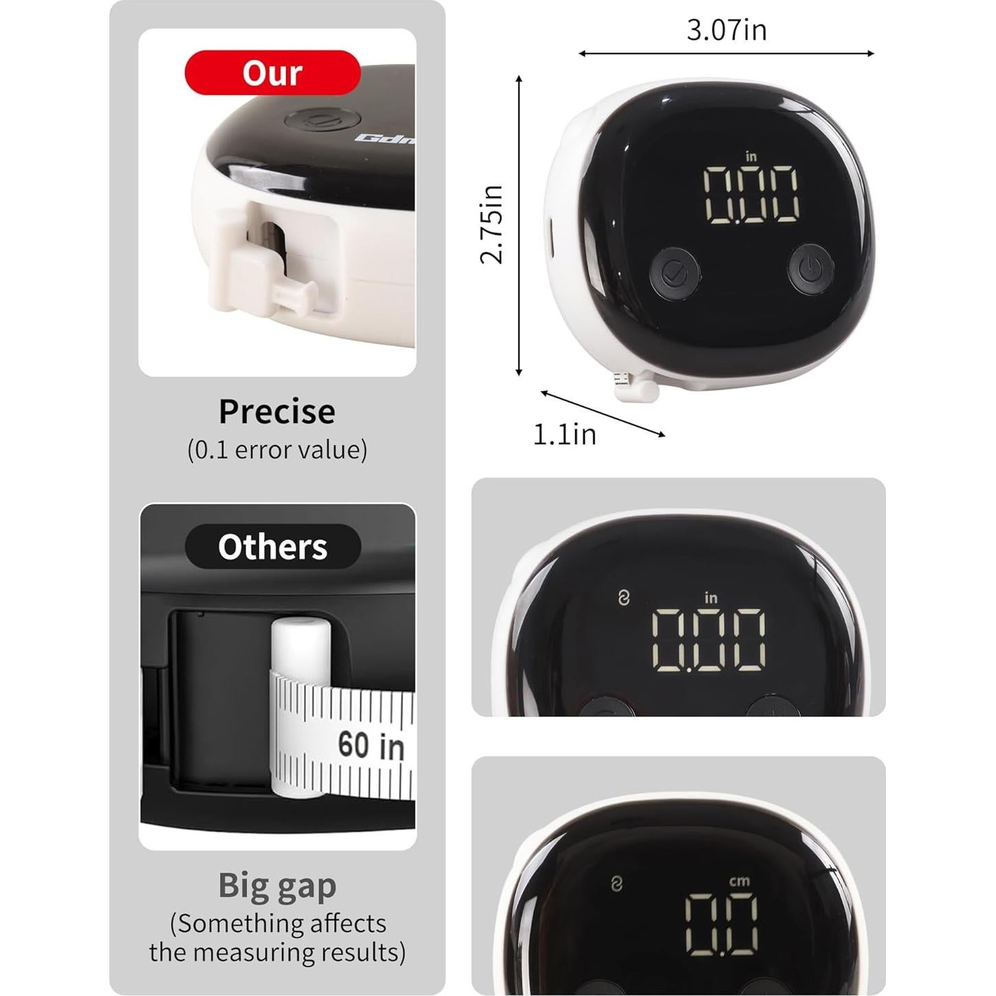 Cinta Métrica Corporal Inteligente Gdncbm Bluetooth 150cm