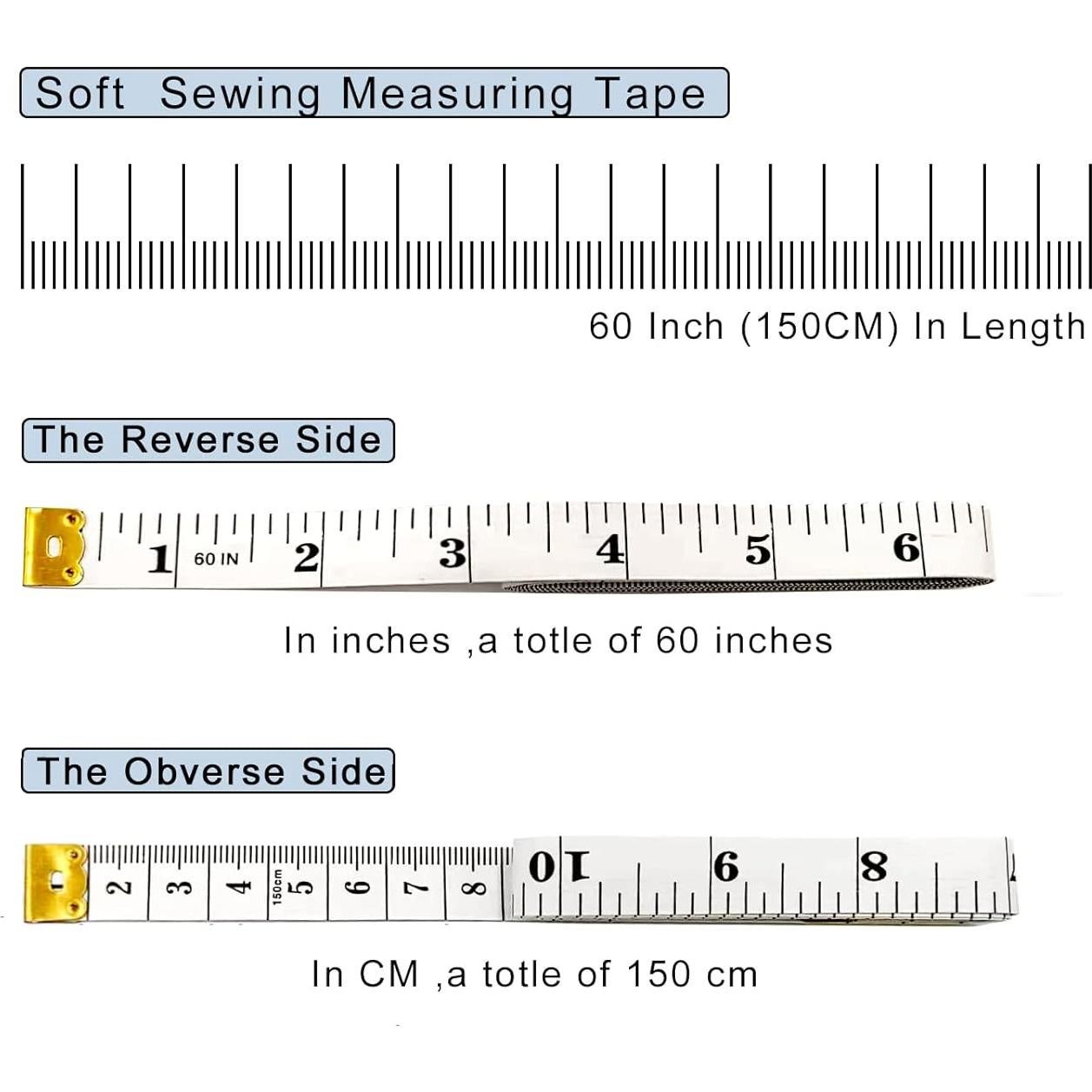 Paquete de 4 cintas métricas STAMI PLET 150 cm para costura