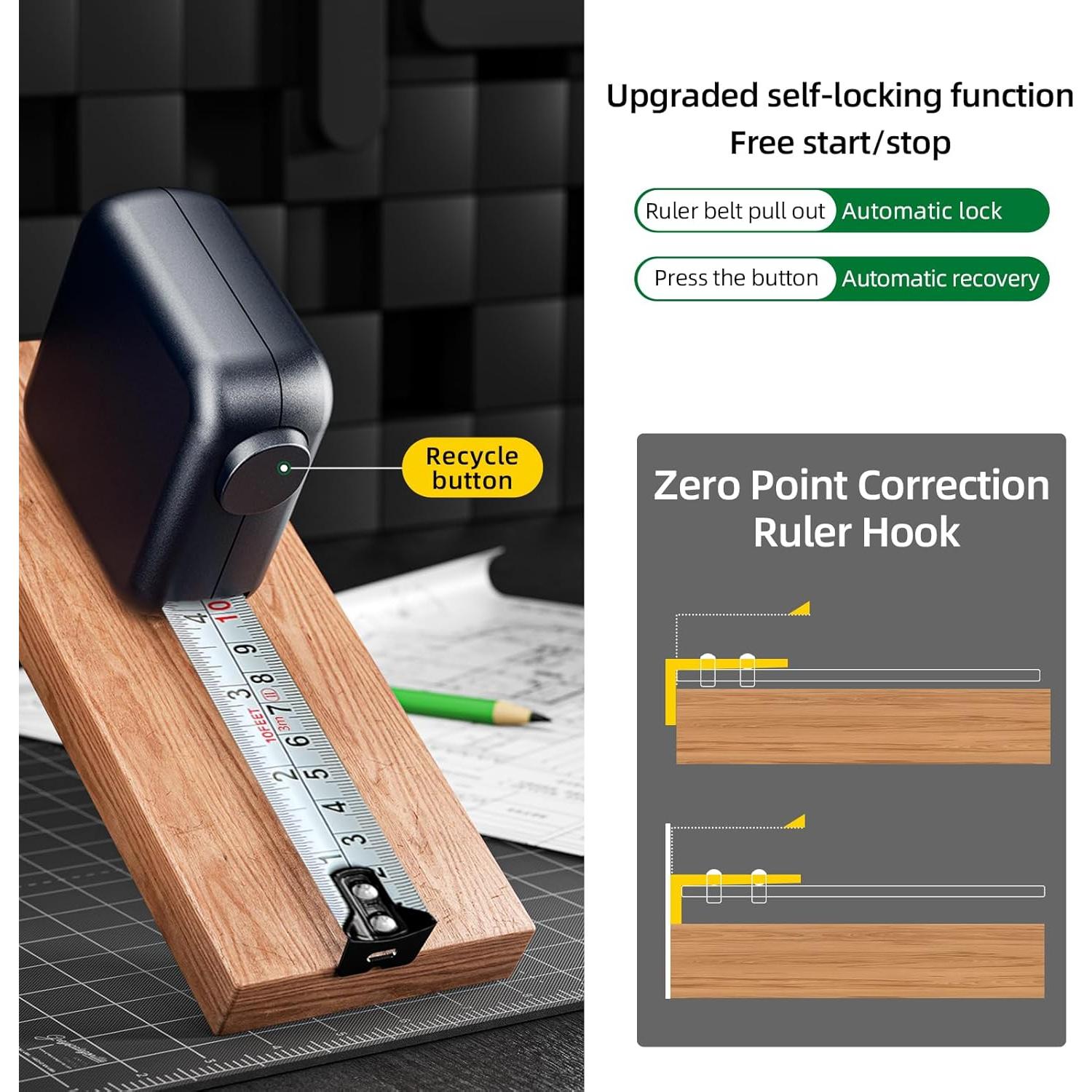 Cinta Métrica Autocierre SENDATOOLS 3m, Diseño Compacto