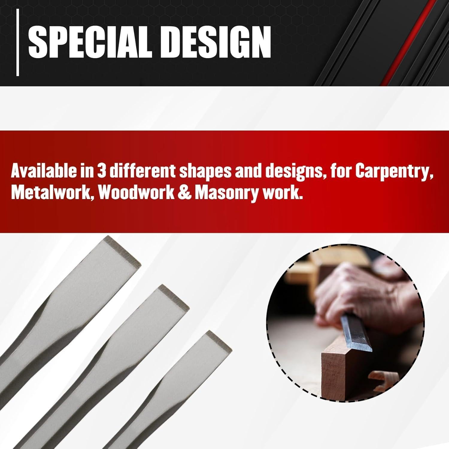 C&T Set de Cinceles Fríos 3 Piezas 9.5, 12.7, 15.9 mm